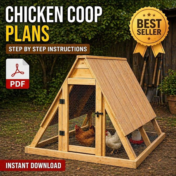 Aフレーム型鶏小屋の設計図（PDF形式、裏庭の鶏小屋DIYデジタル