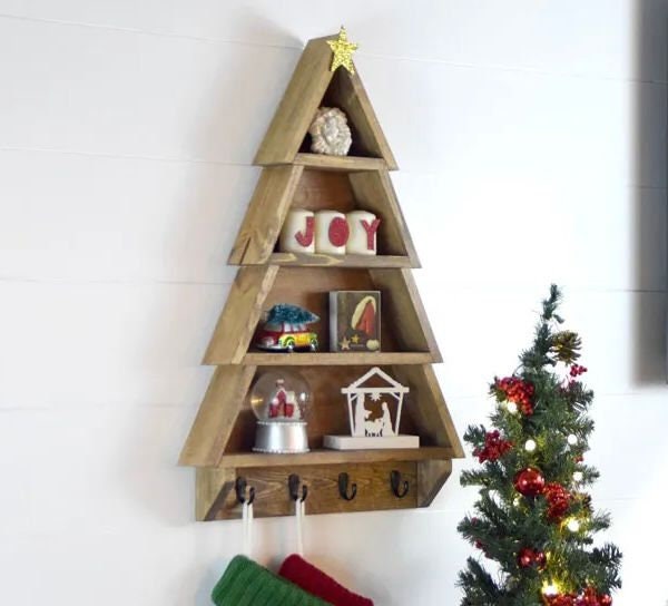 Wooden Christmas Tree Shelf DIY, Wooden Tree, Christmas Decoration, Woodworking Digital PDF