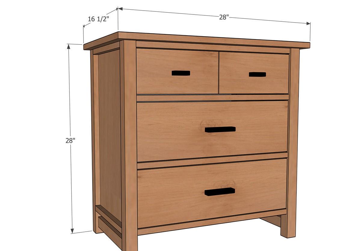 DIY Nightstand Plans PDF | 3 Drawer Bedside Table | Modern Wooden End ...