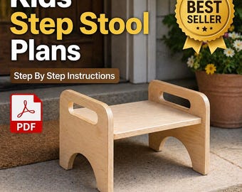 Kids Step Stool Plans PDF Toddler Wooden Stool DIY Montessori Digital Download