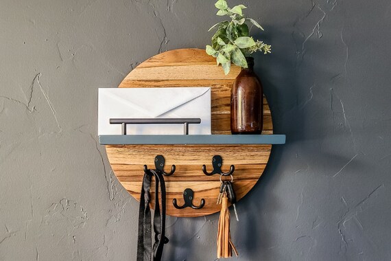 iDesign Twillo Portachiavi da parete con ripiano posta, Porta lettere con montaggio a muro in