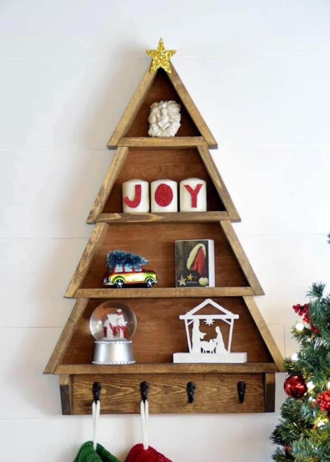 Wooden Christmas Tree Shelf DIY, Wooden Tree, Christmas Decoration, Woodworking Digital PDF