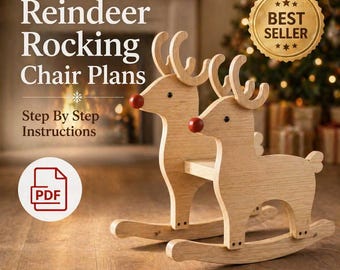 Reindeer Rocking Chair Plans PDF DIY Kids Toy Woodworking Template