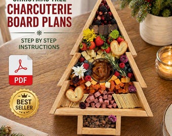 Christmas Tree Charcuterie Board Plans PDF Wooden Serving Tray Digital Download