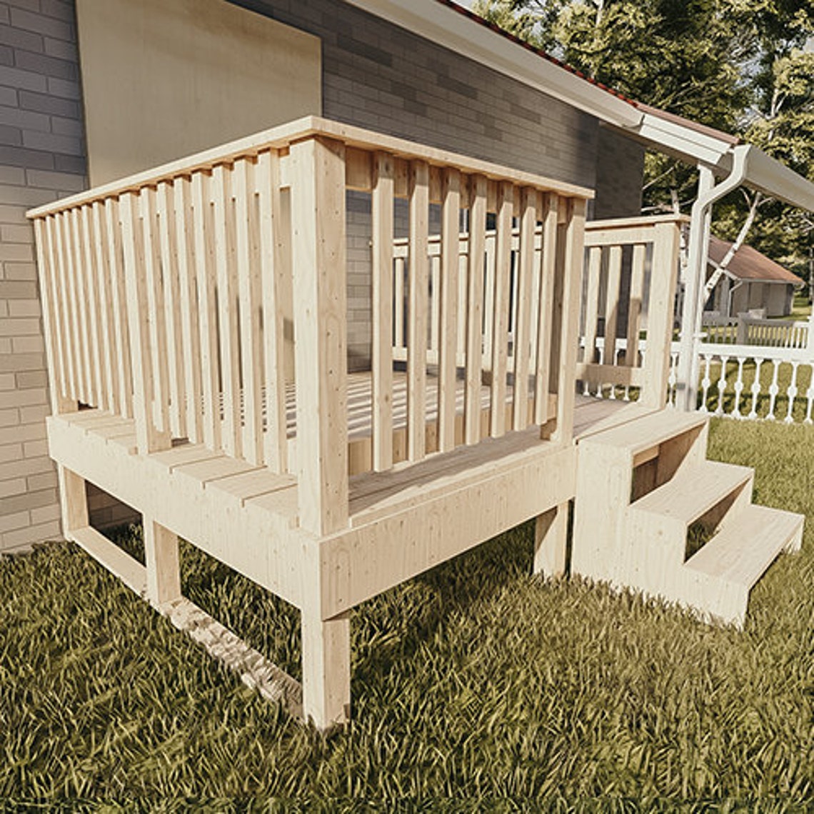 DIY Wooden Deck , Farmhouse Wooden Deck, Woodworking Wooden Deck ...