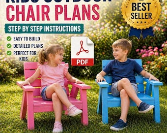 Kids Outdoor Chair Woodworking Plans DIY Slatted Patio Furniture Blueprint PDF Download