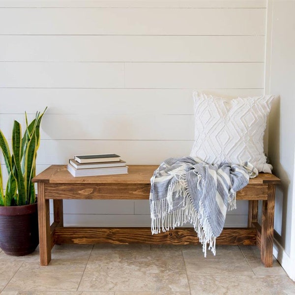 DIY Modern Farmhouse Storage Bench , Storage Bench, Woodworking Modern Storage Bench, Digital PDF Plans, Instant Download