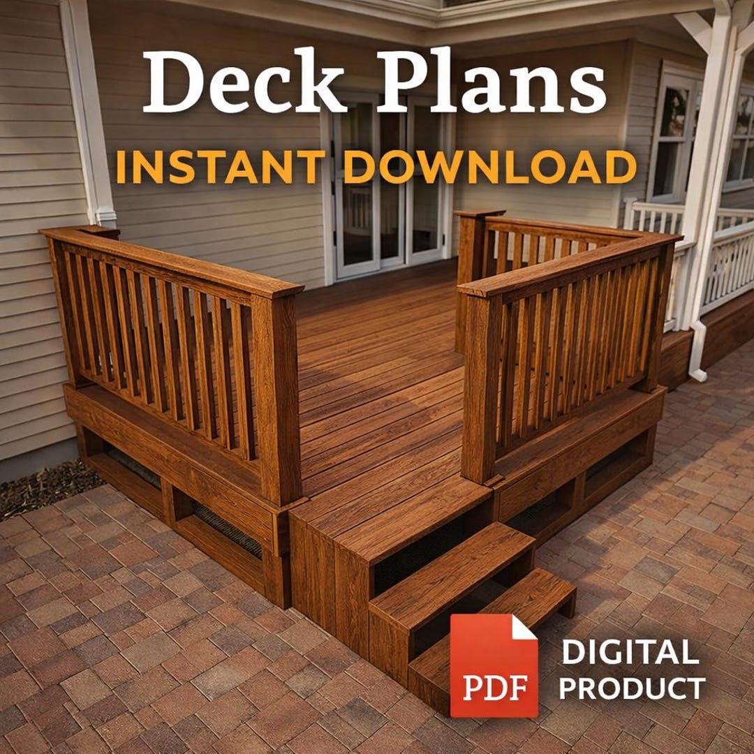 DIY Deck Plans PDF Small Backyard Deck With Stairs Step by Step Guide ...