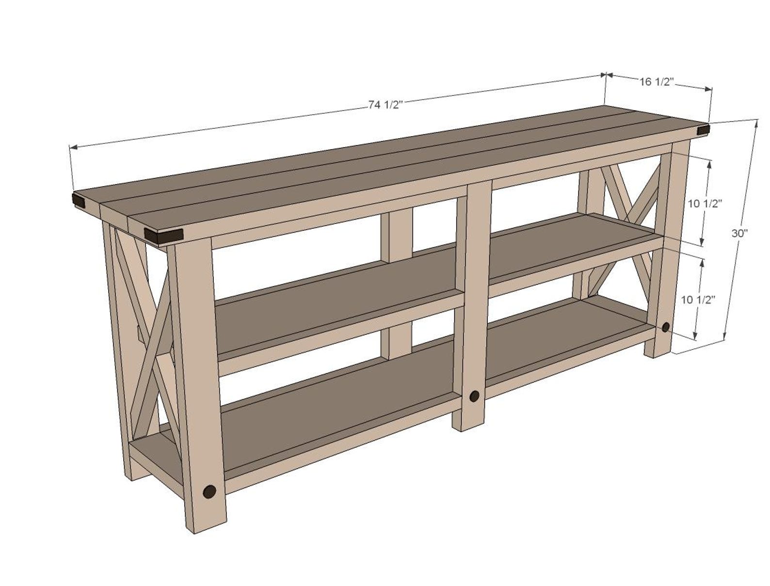 DIY Rustic X Console Table, Rustic X Console Table, Rustic X ...
