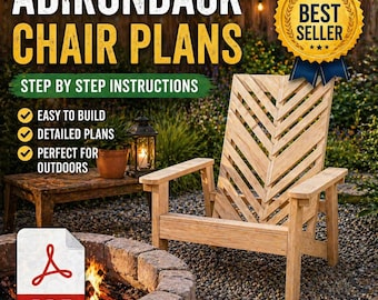 Adirondack Chair Plans PDF Chevron Outdoor Woodworking Furniture Digital Download