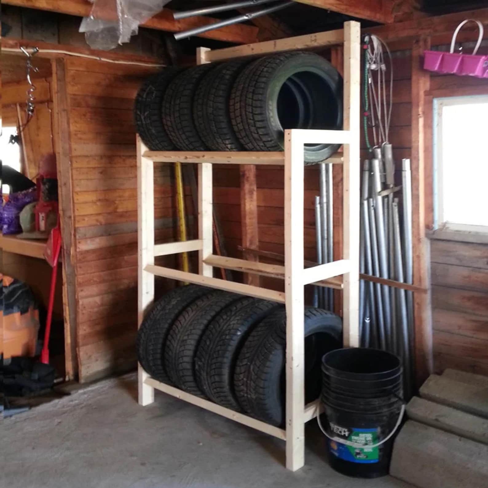 18+ Creative DIY Tire Rack Ideas to Organize Your Space
