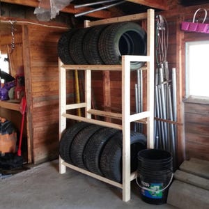 Wooden Tire Rack, Tire Rack, Garage Tire Rack, Woodworking Digital PDF Plans, Instant Download