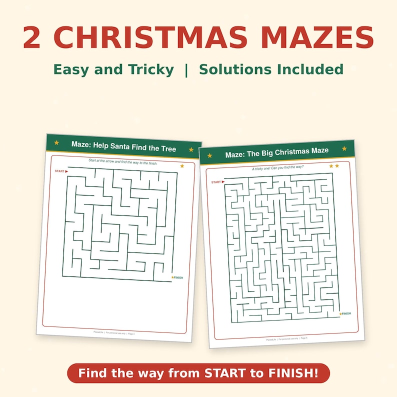 Christmas Activity Pack for Kids Printable Winter Games and Coloring ...