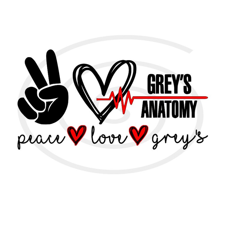 Download Peace Love Grey's Anatomy SVG PNG PDF Peace Love Greys | Etsy