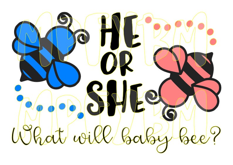 He or She What Will Be Bee? Baby Shower Shirt Design or Decal for
