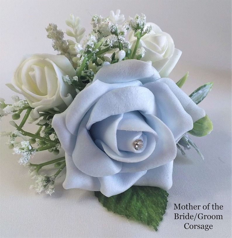 Baby Blue Wedding Flowers. Rose Bouquets Buttonholes Etsy UK