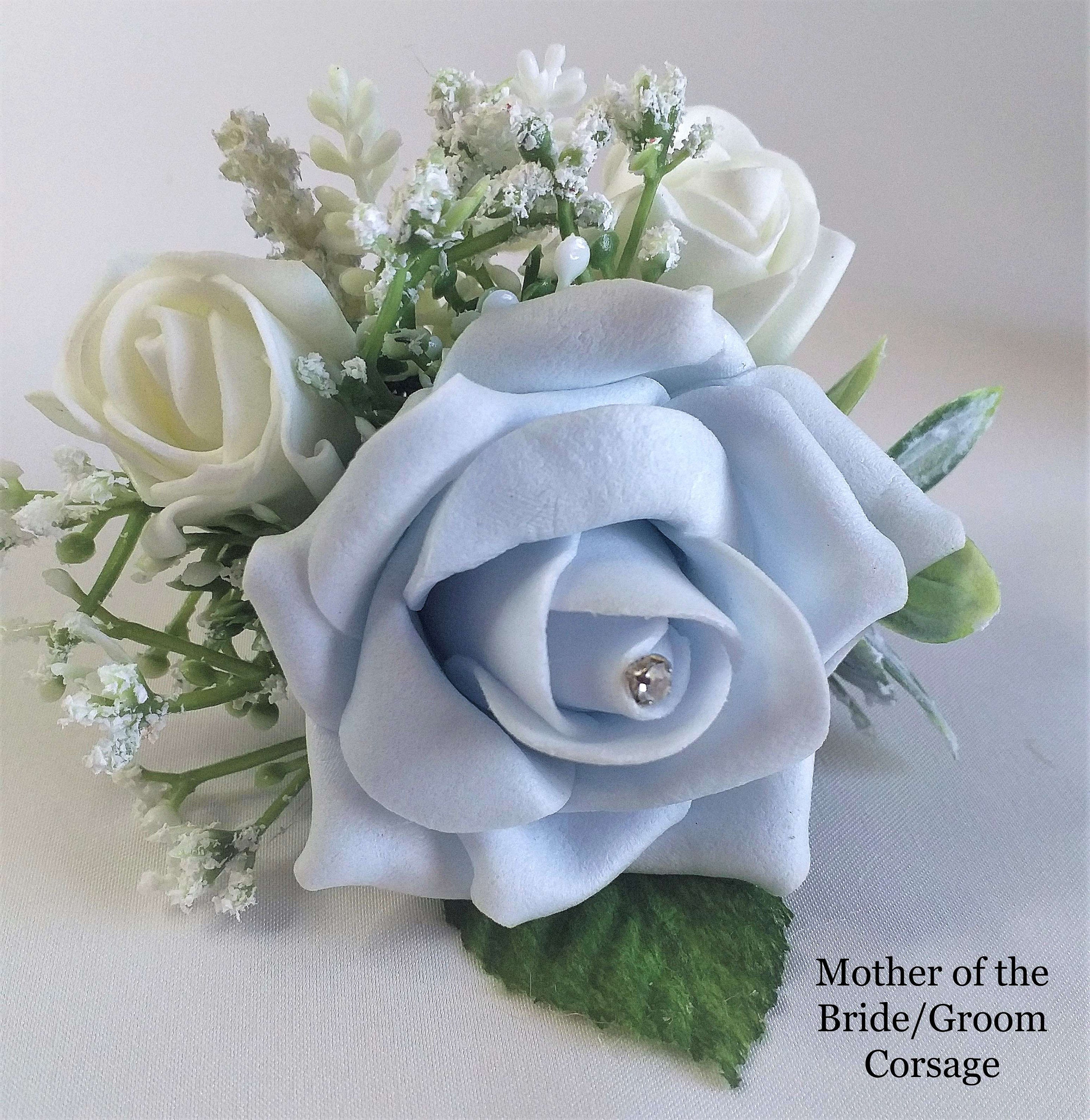 Baby Blue Wedding Flowers. Rose Bouquets Buttonholes Etsy UK