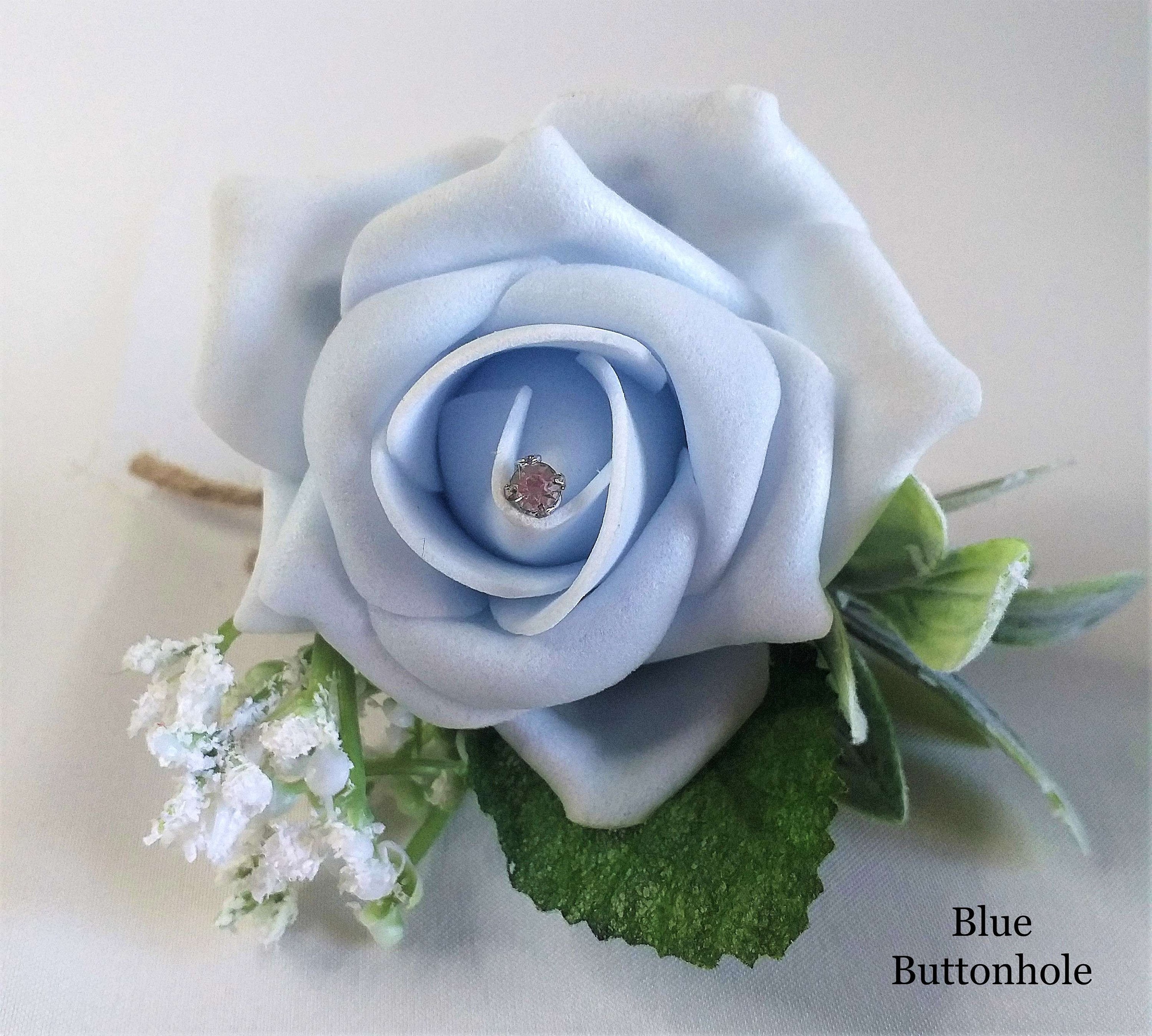 Baby Blue Wedding Flowers. Rose Bouquets Buttonholes Etsy UK