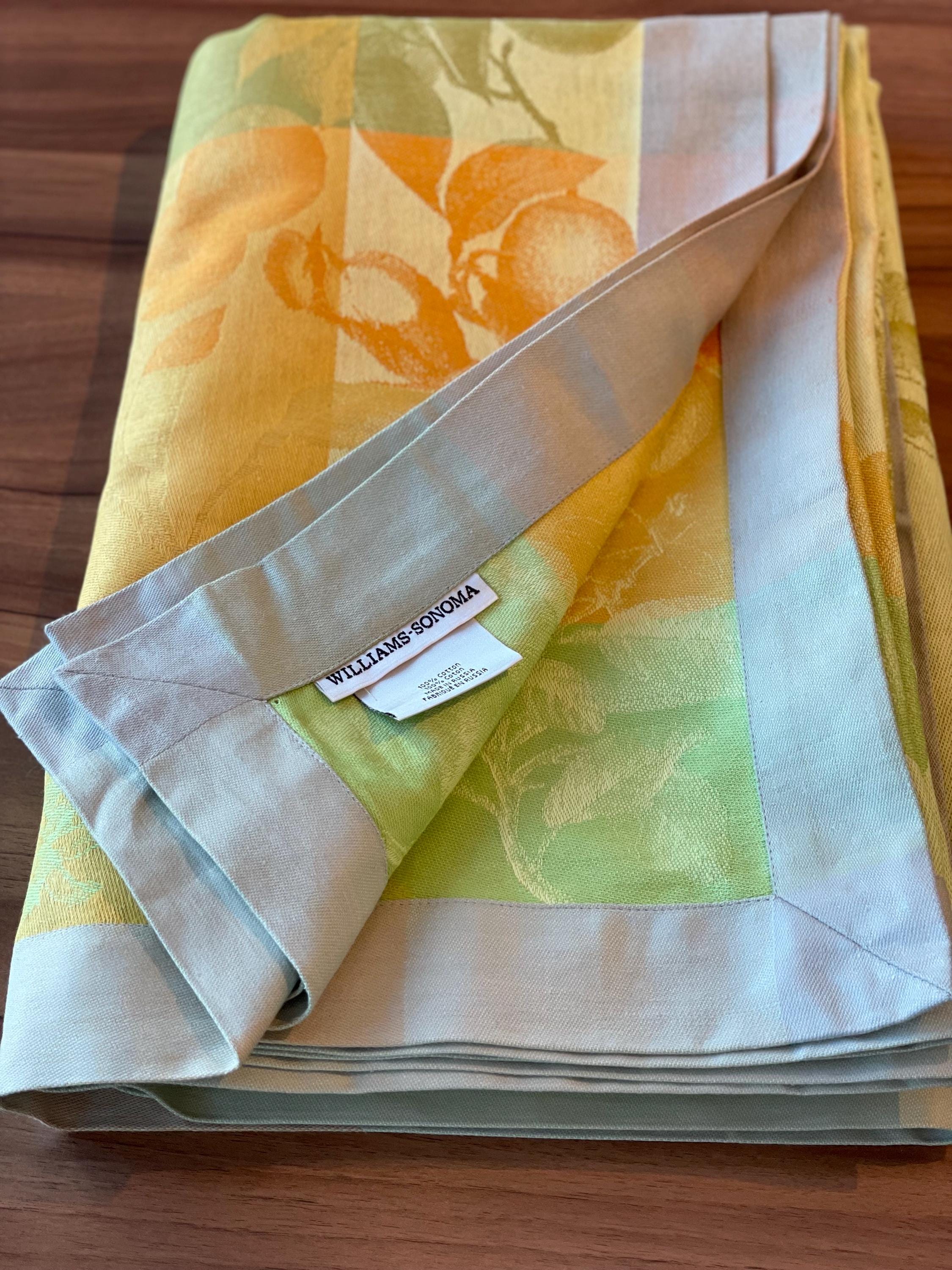 Williams Sonoma Jacquard Orange Tablecloth 70x126 (tiny