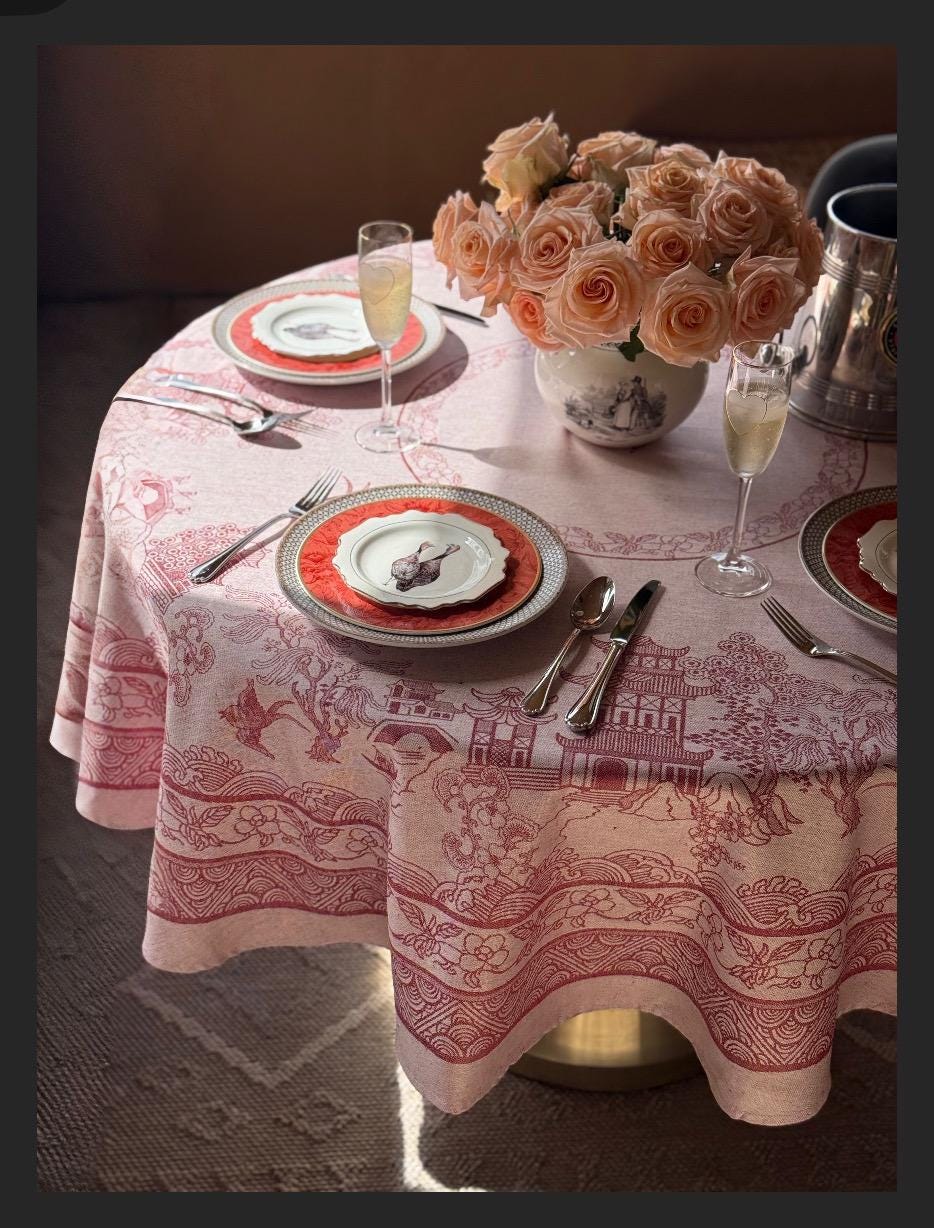 Williams Sonoma Red Jacquard Tablecloth - Etsy