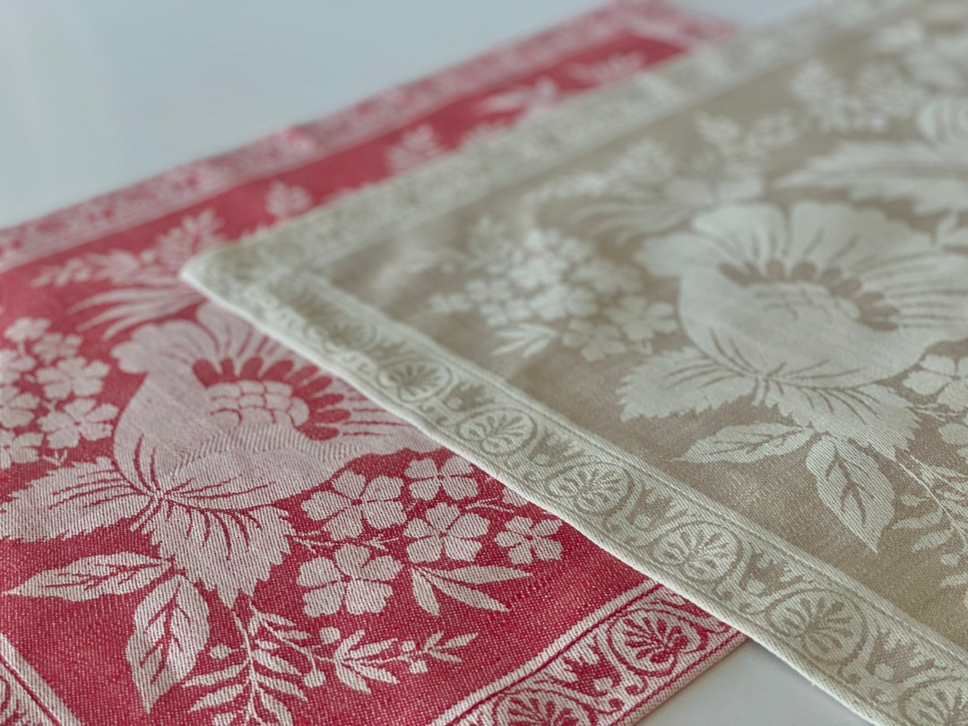 Williams Sonoma Placemat Vintage Floral Beige New Etsy