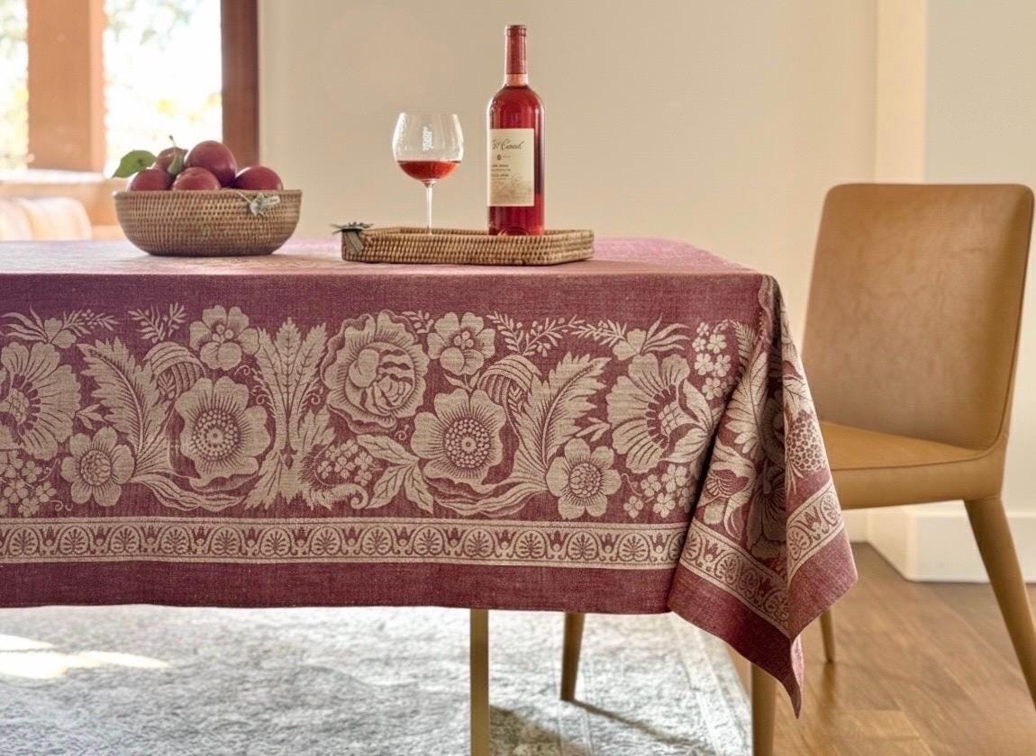 Willams Sonoma ランチョンマットセット ビンテージ Williams Sonoma Jacquard Tablecloth 70x90