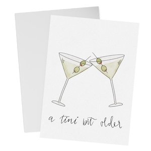 Tini Bit ältere Martini Geburtstagskarte|Expresso Martini|Tod bis zu ihren 20ern|Einladung|Martini Konfetti|Sprich 30 mit mir|Highlight Reel Co|Tini Time