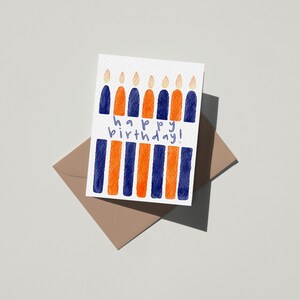 Candele arancioni e blu Denver Oklahoma Basket Biglietto di auguri di compleanno Slam Dunk NBA Regalo di compleanno NFL Broncos Manning Regalo per papà Biglietto per nonno