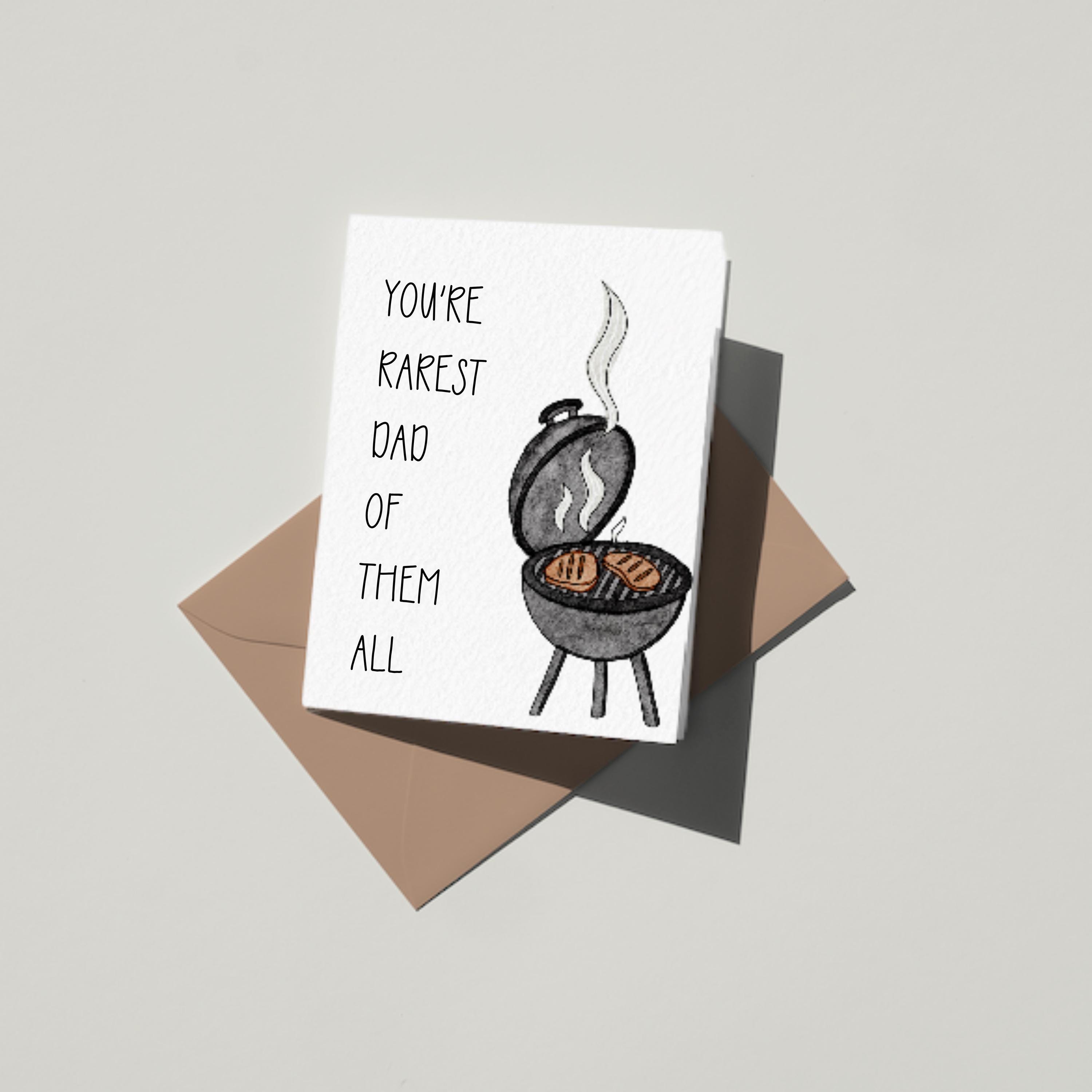 Dad Birthday Card Grill, Rarest of Them All, Grillmaster Dad Card, Grill Master Birthday Card, Pun Dad Joke Card, Funny Dad Joke Pun Card