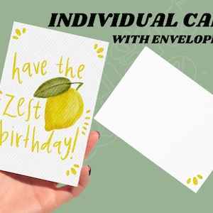 Cartão de aniversário individual Have the Zest com envelope combinando | Cartão de feliz aniversário | Para ele | Para ela | Aquarela | Cartão de felicitações engraçado |