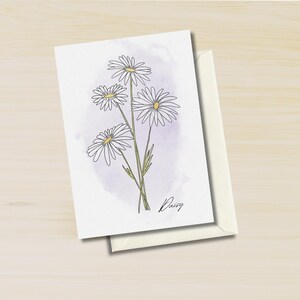 Carte de naissance avril, carte d'anniversaire marguerite, mois de naissance, bouquet, impression, tatouage, Saint-Valentin, carte de l'amitié, jeu de cartes