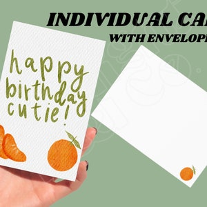 Cartão de aniversário individual HBD Cutie com envelope combinando | Cartão de feliz aniversário | Para ele | Para ela | Aquarela | Cartão de felicitações engraçado |
