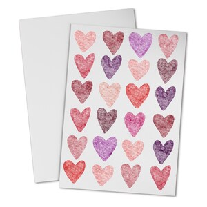 Des coeurs amusants pour tous les rouges|Pour lui|elle|Carte de Saint-Valentin|Unique|Carte aquarelle|Dernière minute|Fiançailles|Félicitations|Point culminant de Reel Co