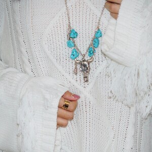 Woman&#39;s Bull Skull Necklace