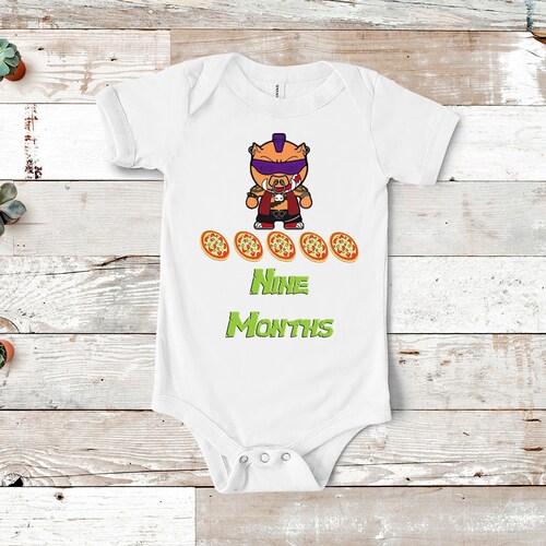 Monthly Milestone Onesies, 12 Piece Set, Teenage Mutant Ninja Turtles TMNT Onesie, shops Cute Unisex Onesie