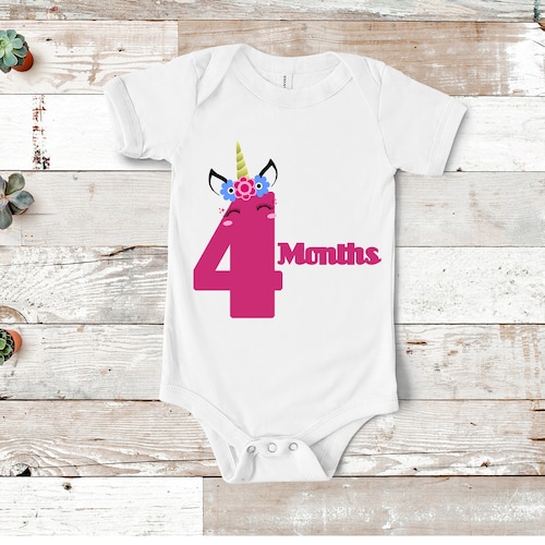Monthly Milestone Onesies, 12 Piece Set, Unicorn Onesie, shops Cute Birthday Onesie