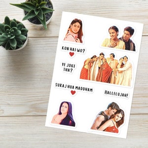 Bollywood Sticker Pack Desi Planner Sticker Bollywood Desi Sticker Pack Indischer Sticker K3G Sticker
