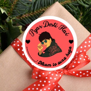 Bollywood Weihnachtsaufkleber, Shahrukh-Aufkleber-Set, personalisiertes Weihnachtsgeschenk, SRK Fans, geheimer Weihnachtsmann, weißer Elefant, kleines Token-Geschenk
