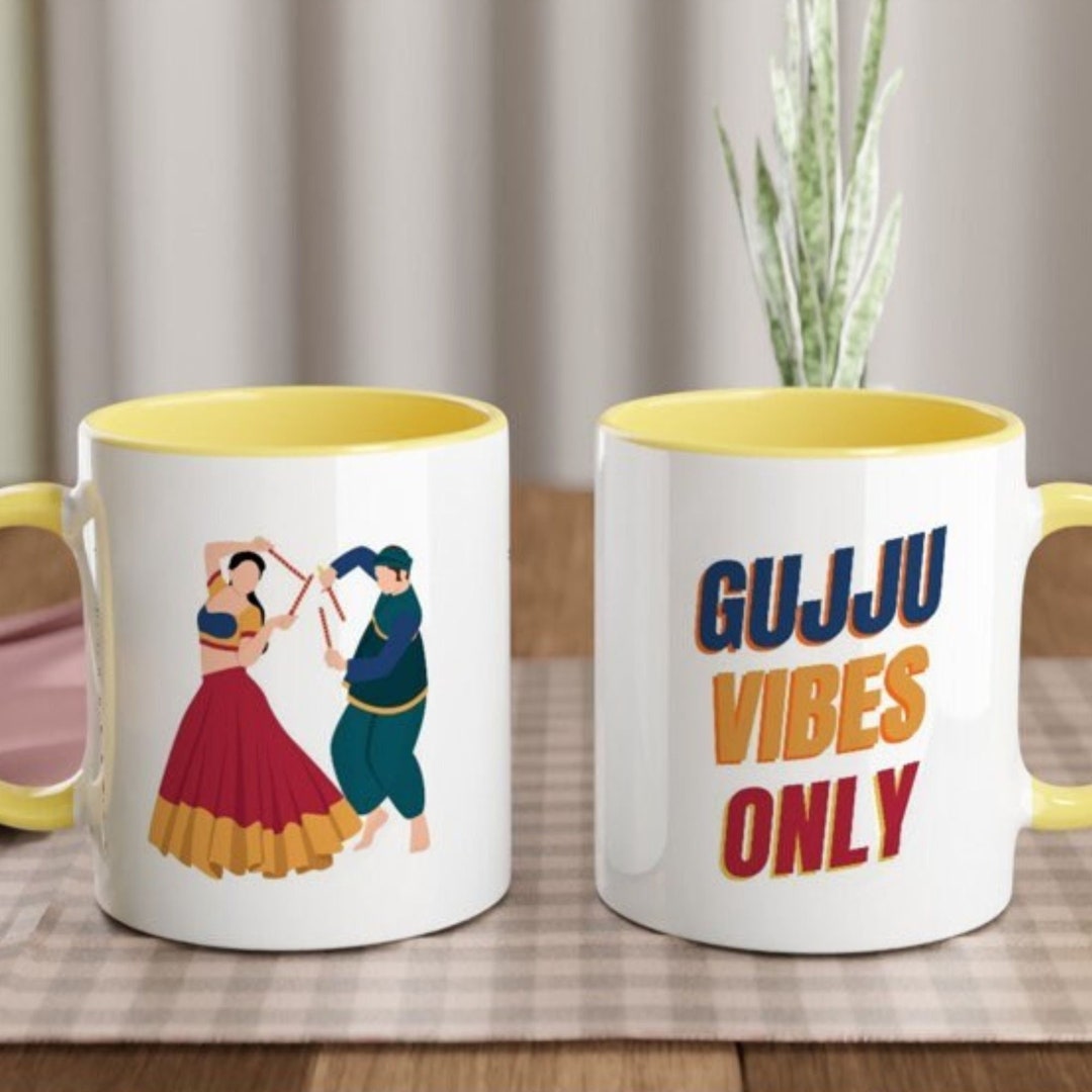 Gujarati Mug Brown Girl South Asian Art Indian Christmas Etsy