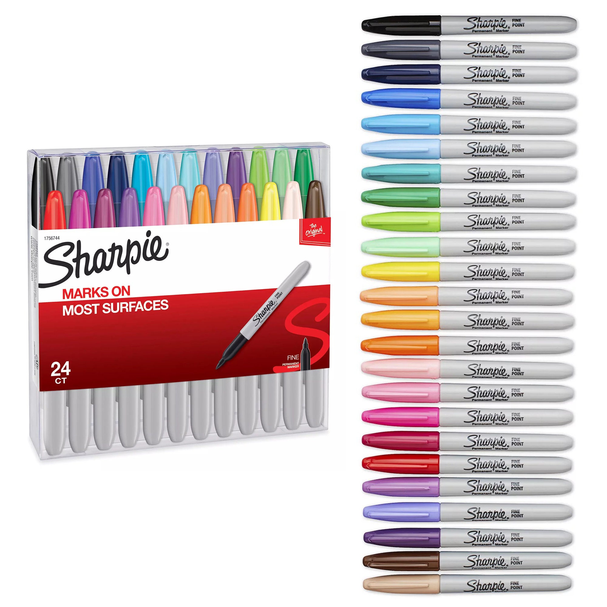 Sharpie Art Pens, Fine Point, Assorted Colors, 24 Count