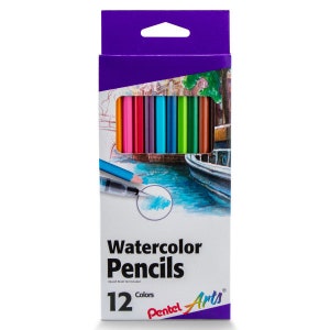 Pentel Arts Watercolor Pencil Set - Assorted Colors, 12-Pack (CB9-12)