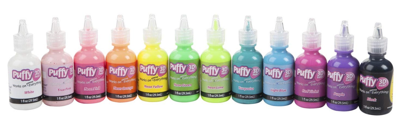 Tulip Puffy 3D Paint, Set of 12, 1 Oz Each, Rainbow or Neon Colors Etsy