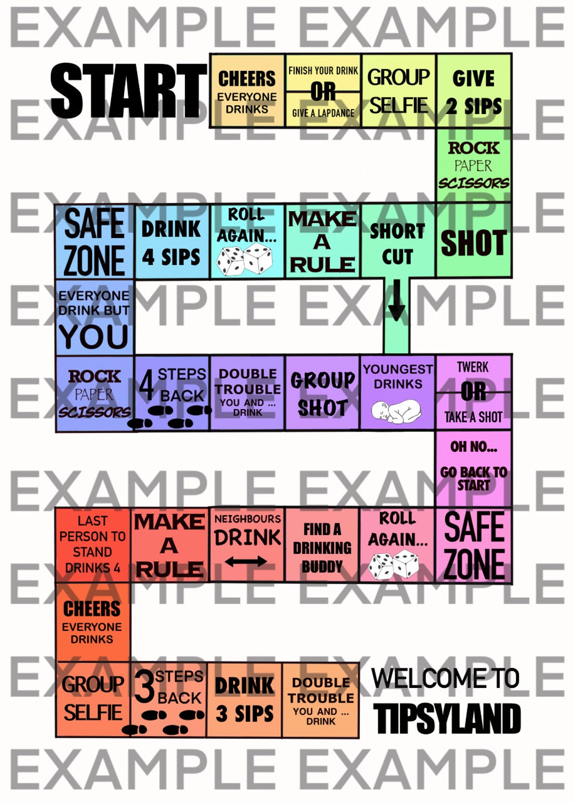 Drinking Board Game Very Tipsy Etsy