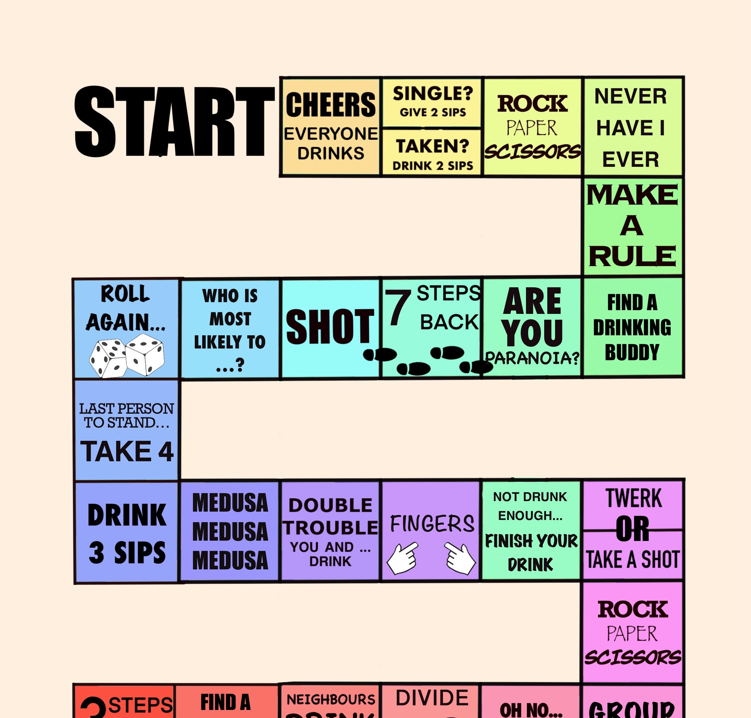 Drinking Board Game Active Tipsy Etsy