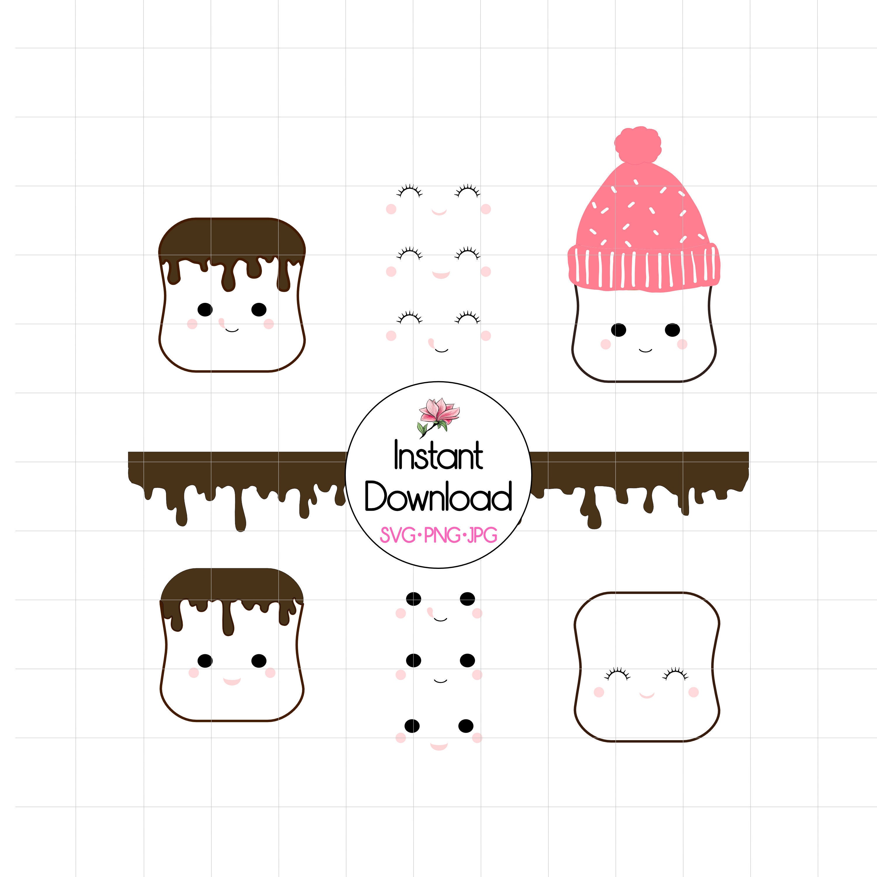 Kawaii Marshmallow SVG Cut File for Winter Mugs, Tumblers, Shirts and…