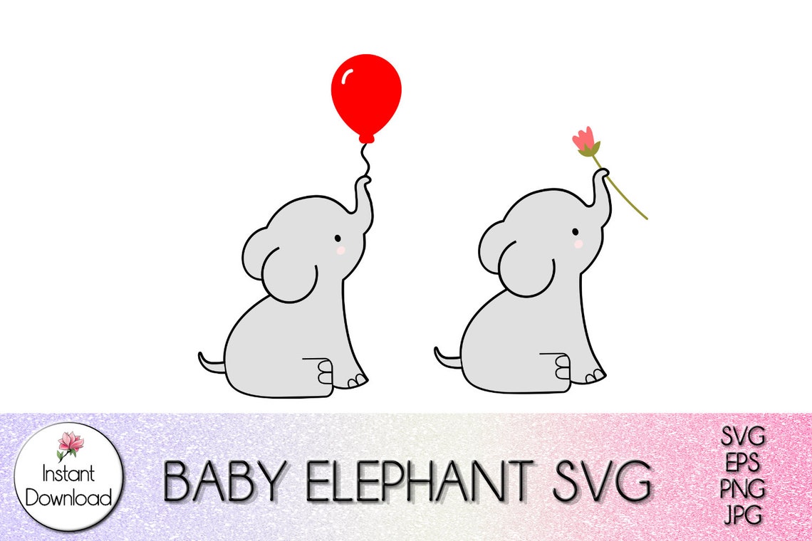 Download Baby Elephant SVG Kawaii Elephant SVG Cute Elephant | Etsy