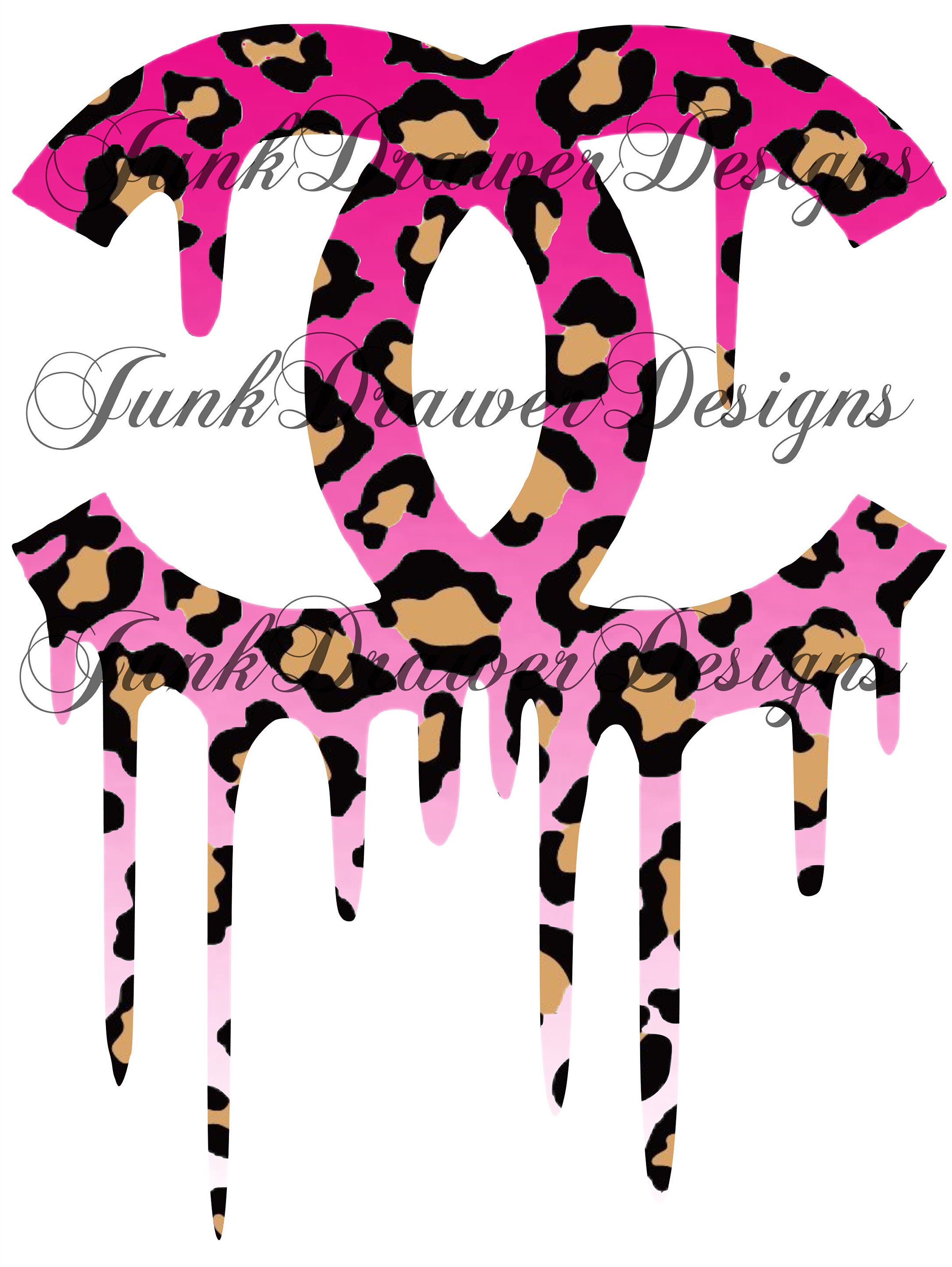 Designer Pink Cheetah Drip png