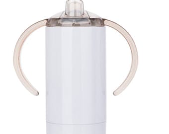 Blank STRAIGHT 12oz Sublimation Sippy Cup (Non-Tapered)