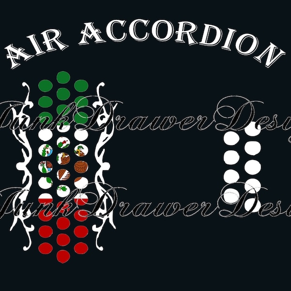 Air Accordion design for t-shirt  Two design files for Sublimation or Vinyl - Sublimation design png - Vinyl design svg