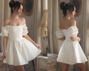 Buy White Puff Sleeve Off Shoulder Midi Dress from Next USA